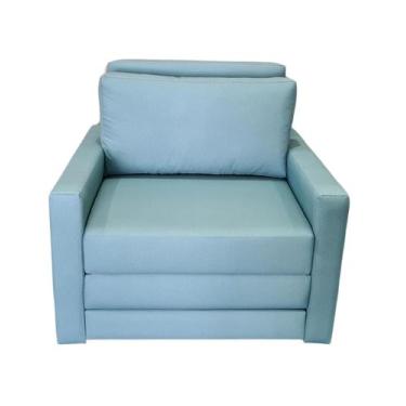 Imagem de Poltrona Cama Solteiro Tecido Acquablock - 4R Estofados, Acquamarine