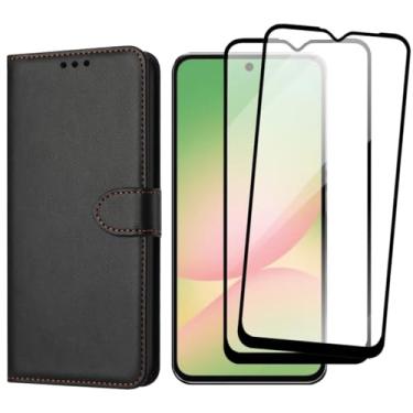 Imagem de Capa Capinha Carteira Para Galaxy A56 Capinha Flip Case + 2 Películas de Vidro Temperado 3D