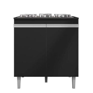 Imagem de Balcão Cooktop Andréia Preto Fosco - Ajl - AJL MÓVEIS