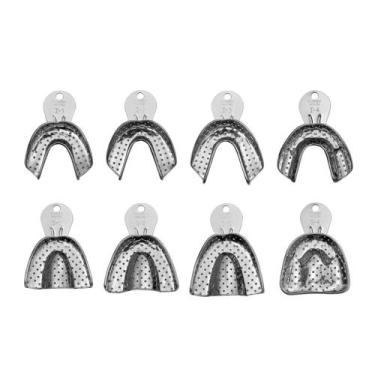 Imagem de Kit de Moldeiras Perfurada Dentado de Aço Inox 8 Un. Tecnodent