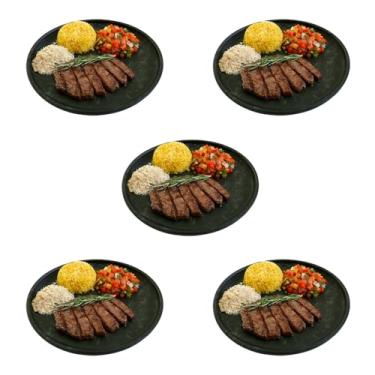 Imagem de Jogo 5 Pratos Pedra Sabão Ouro Preto Natural Térmico Elegante