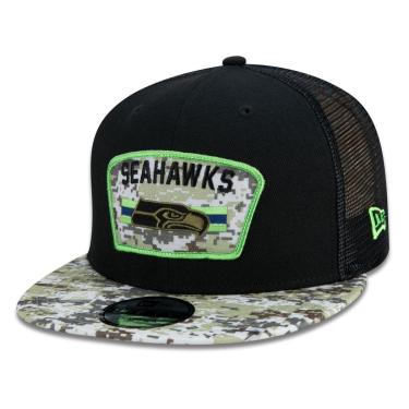 Imagem de Boné 9Fifty Trucker Seattle Seahawks Salute To Service NFL Snapback Aba Reta New Era Masculino-Masculino