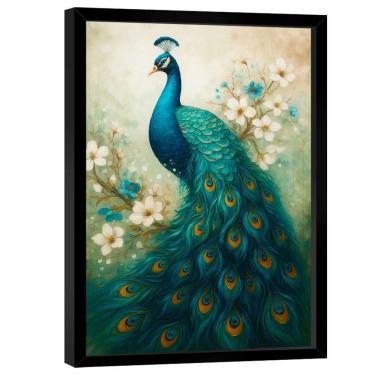 Imagem de Quadro Decorativo Pavão Estilo Pintura