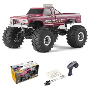 Imagem de EAZYRC X Fms Fcx24 Smasher 1/24 Rc Crawler Rtr, Rc Monster Truck 4X4, 8+ Km/H, Transmissão De 2 Velocidades Off-Road Com Bateria, Carregador Usb E Controle Remoto De 2,4 Ghz Para Adulto (Vermelho)