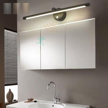 Imagem de GZZBMY Luzes de parede espelhadas de LED com sensor de movimento arandelas de parede de banheiro 3 lâmpadas de parede reguláveis com temperatura de cores modernas de acrílico para quadro de barbeador