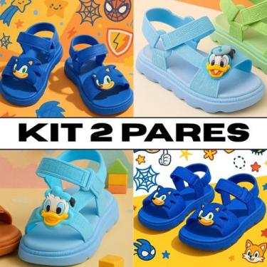 Imagem de Kit 2 Pares Sandália Papete Infantil Baby Masculina Anatômica Macia La