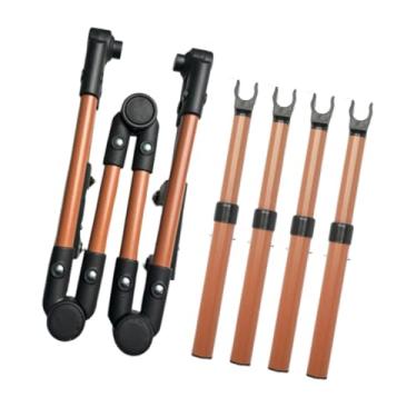 Imagem de IEUDNS Carrinho dobrável com alça para empurrar, para acampamento ao ar livre, removível, ajustável, de substituição, portátil, fácil instalação, peças de, Laranja