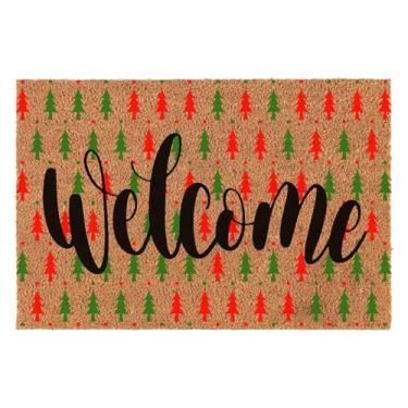 Imagem de XLQHYH Tapete engraçado Welcome para decoração de varanda e pátio para o caminho de entrada, tapete personalizado ao ar livre com capacho de coco resistente antiderrapante para uso externo 60 x 40 cm