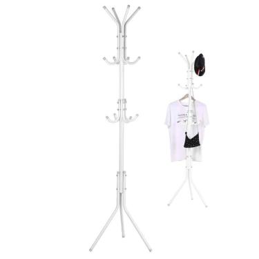 Imagem de Mancebo Cabideiro Roupa Bolsa Chapeu Arara 9 Ganchos Quarto Sala Entrada Closet Organizaçao Pratico Resistente Multiuso