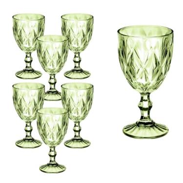 Imagem de Conjunto de 6 Taças de Vinho Verde Diamante, 330 ml, Stella Utilises