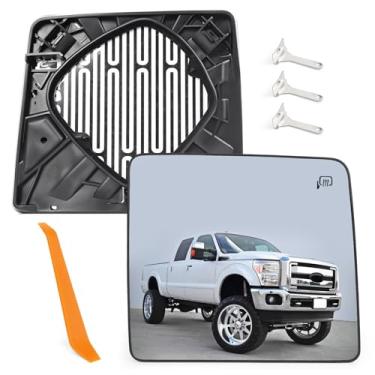 Imagem de TOP-MAX Vidro retrovisor lateral do passageiro compatível com Ford F250 F350 F450 F550 F550, 2013-2014 F150, vidro retrovisor convexo superior direito com aquecimento elétrico, substitui 7C3Z-17K707-F