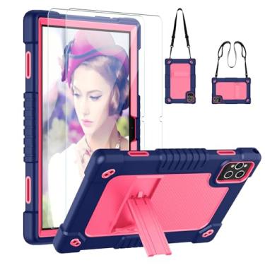 Imagem de Hoibon Capa para KADYBE D115, capa para tablet MEIZE D115, capa infantil à prova de choque com 2 alças protetoras de tela para MEIZE D115/KADYBE D115/DOMATON D105/Kimlok/Qukenk 10,1 polegadas (azul