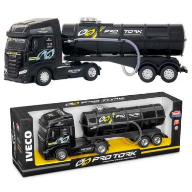 Imagem de Caminhão Tanque S-way Preto Grande Infantil Escala 1/30 Com Carreta Re