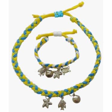 Imagem de Kit Pulseira e Colar Trançado - Kits for Kids