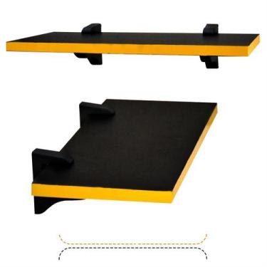 Imagem de Prateleira 45cm MDF Preto Decoração Varios Ambientes - Qualipen, Amare