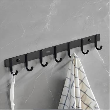 Imagem de Cabide De Parede Resistente, Gancho De Parede De Estilo Moderno, Gancho Multifuncional à Prova De Ferrugem De Liga De Alumínio Montado Na Parede, Adequado Para Entrada, Black, 52.1cm/20.5in