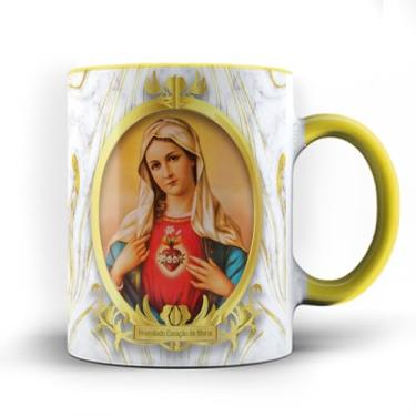 Imagem de Caneca xicara porcelana Imaculado Coração de Maria 25 (Branca)