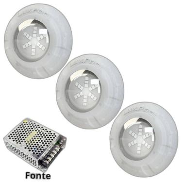 Imagem de Kit Iluminação Branco Piscina 48M 3 Leds Com Fonte Luxpool