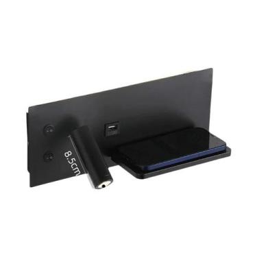 Imagem de Carregador Sem Fio Luminária De Parede LED Interface USB Luz Noturna P