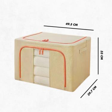 Imagem de Caixa Organizadora De Roupas Multiuso Dobrável - Bege