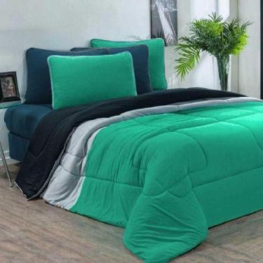 Imagem de Kit Edredom + Jogo De Lençol Malha 100% Algodão Urbano 7 Peças Casal -