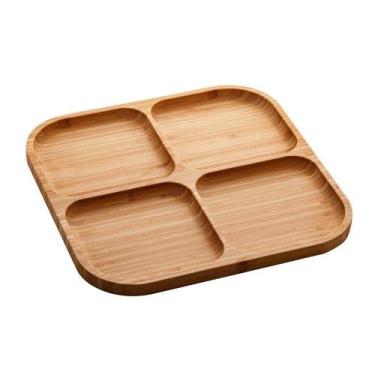 Imagem de Petisqueira De Bambu Com 4 Divisões 29,5 Cm X 29,5 Cm - CLASS HOME