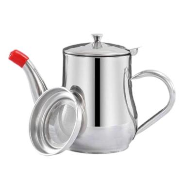 Imagem de Baoblaze Pote de óleo, recipiente de óleo com filtro, recipiente de graxa multiuso de aço inoxidável para uso doméstico, jarra dispensadora de graxa de cozinha, 32 onças