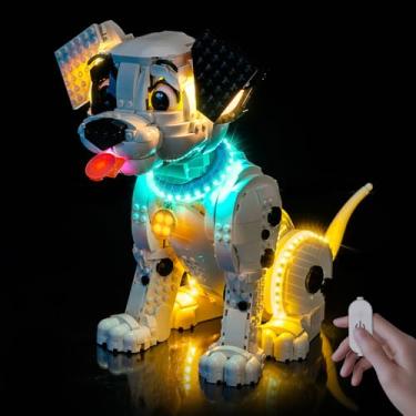 Imagem de Hilighting Kit de luz LED atualizado compatível com Lego Disney 101 Dálmatas Conjunto de montar filhotes, decoração de luzes compatível com Lego 43269 (modelo não incluído)
