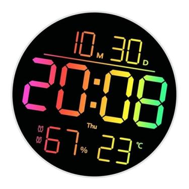 Imagem de Generic Relógio de parede digital, despertador, horário de verão, mês, data, semana, temporizador com controle remoto e luz noturna para sala de aula,