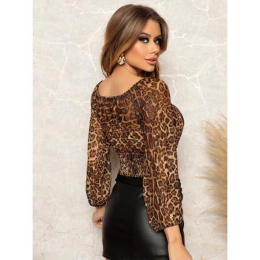 Imagem de cropped de manga tule com bojo de onça - luwink