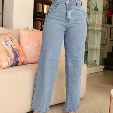 Imagem de Calça jeans wide leg feminina básica -tamanho g - LOLITA 
