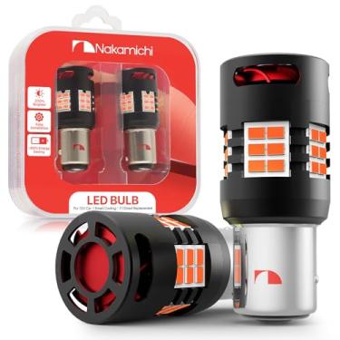 Imagem de Nakamichi Lâmpada LED 1157 7528 P21/5W BAY15D, super brilhante, 30 SMD 3020, CANBUS sem erro, ventilador 12.000 RPM, para freio, seta, estacionamento e lanterna (Giallo Âmbar, 30 LEDs, Pacote com 2)