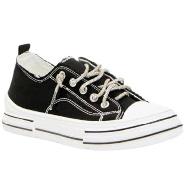 Imagem de Very G Tênis feminino Aman de lona com cadarço, Preto, 35