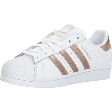 Imagem de adidas Originals Tênis de corrida feminino Superstar, Branco/cibernético metálico/branco, 10.5