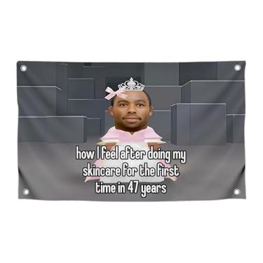 Imagem de Bandeira de meme de piadas engraçadas de 9,5 x 1,5 m com cara elegante e citação com quatro ilhós de latão - Bandeira cômica de parede de um lado para homens - Bandeiras de tapeçaria brilhante de