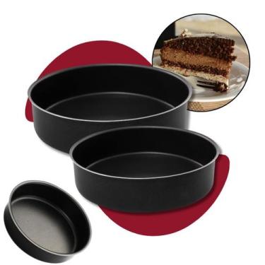 Imagem de Kit 2 Formas Assadeiras Redondas Altas Antiaderente Teflon Alumínio pa