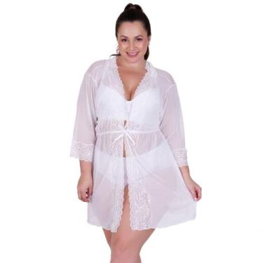 Imagem de Hobby Plus Size Roupão de Renda Sensual - c5 IZA - TERRA E MAR MODAS, 