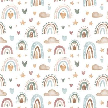 Imagem de Papel de Parede Boho Infantil Adesivo Autocolante para Quarto Sala - B