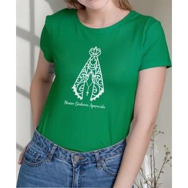 Imagem de Camiseta Camisa Adulto Feminina Masculina Algodão Nossa Senhora Aparec