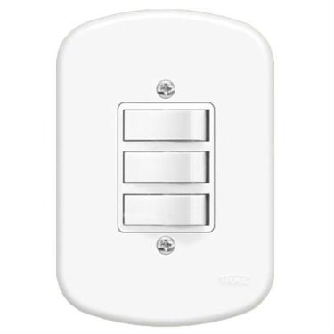 Imagem de Interruptor Embutir 3 Paralelas Com Placa Série Blanc - 0657 - Fame Interruptor Embutir 3paralelas C-p Sb Fa 657 Fame