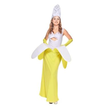 Imagem de YIJU Fantasia de banana, vestido cosplay, vestido para clube, evento, palco, performance, feriados, M