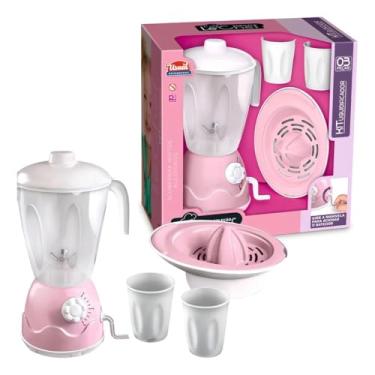 Imagem de Kit Liquidificador de Brinquedo, com Espremedor de Frutas e Copos, Coleção Infantil, para Crianças, Presente, Cozinha, Imaginação e Criatividade (Kit Liquidificador New Le Chef)