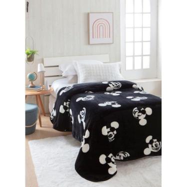 Imagem de Cobertor Solteiro Mickey Preto E Branco Jolitex Ternille