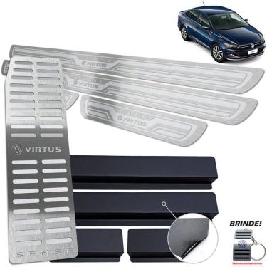 Imagem de Descanso + Soleira Gravação Prata Alto Relevo Virtus Sense