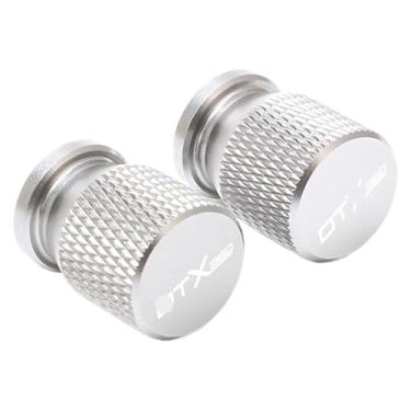 Imagem de Tampa da tampa da haste da porta de ar da válvula de pneu, acessórios de motocicleta de alumínio compatíveis com Kymco DTX 125 350 360 DT X360 2022-2023 2024 (prata)