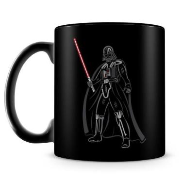 Imagem de Caneca Darth Vader com Sabre de Luz - Porcelana Preta - 325ml - Amo Ca