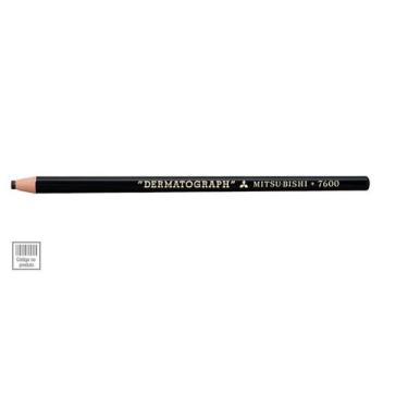 Imagem de Lápis Dermatográfico Preto Mitsubishi 7600 Sertic - Ideal para Marcaçã