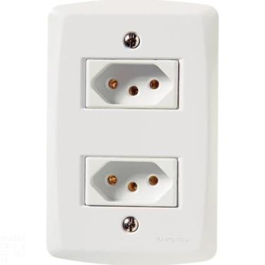 Imagem de Conjunto 4x2 com 2 Tomadas 2P+T 20 A 250 V Tramontina Lux2 Branco