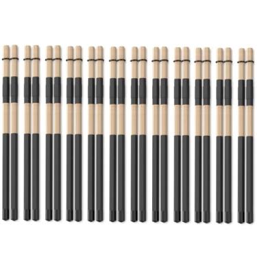 Imagem de Baquetas de bambu, baquetas de bateria de jazz 5A construídas com 3 unidades, escovas de bateria para jazz, folk, pequeno local e desempenho acústico (preto, pacote com 12)