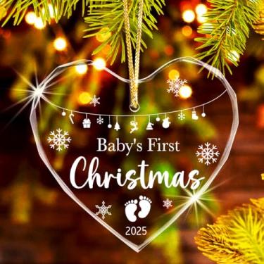 Imagem de Enfeite para pendurar em cristal para bebês recém-nascidos, primeiro Natal